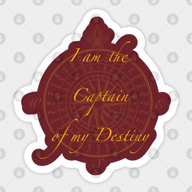 Captain of My Destiny Nautical Compass Design Sticker by abbottcartoons